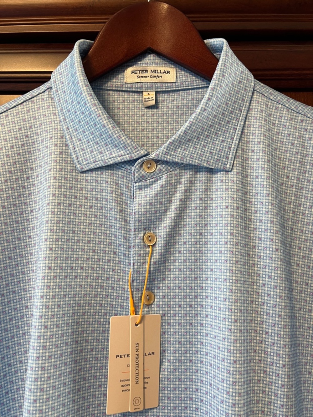 New Peter Millar Summer Comfort Crown Sport Active Blue Stretch Golf ⛳ Polo 👕!